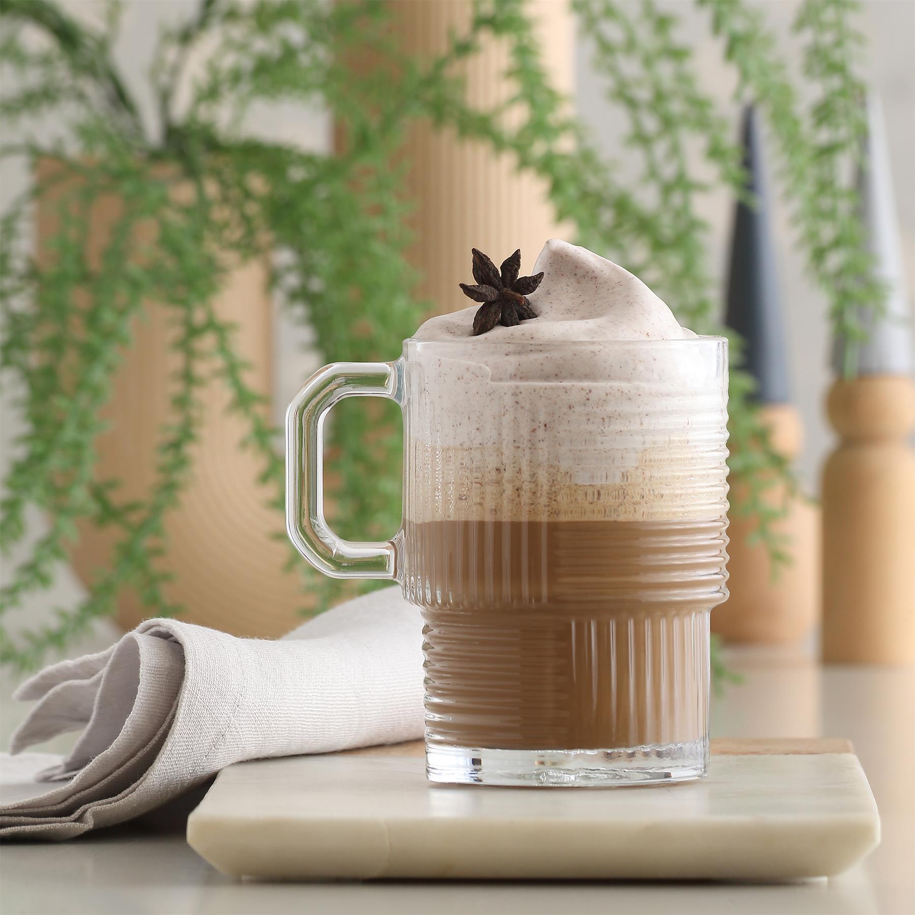 270ml Helen Stacking Glass Coffee Cups - Pack of 6