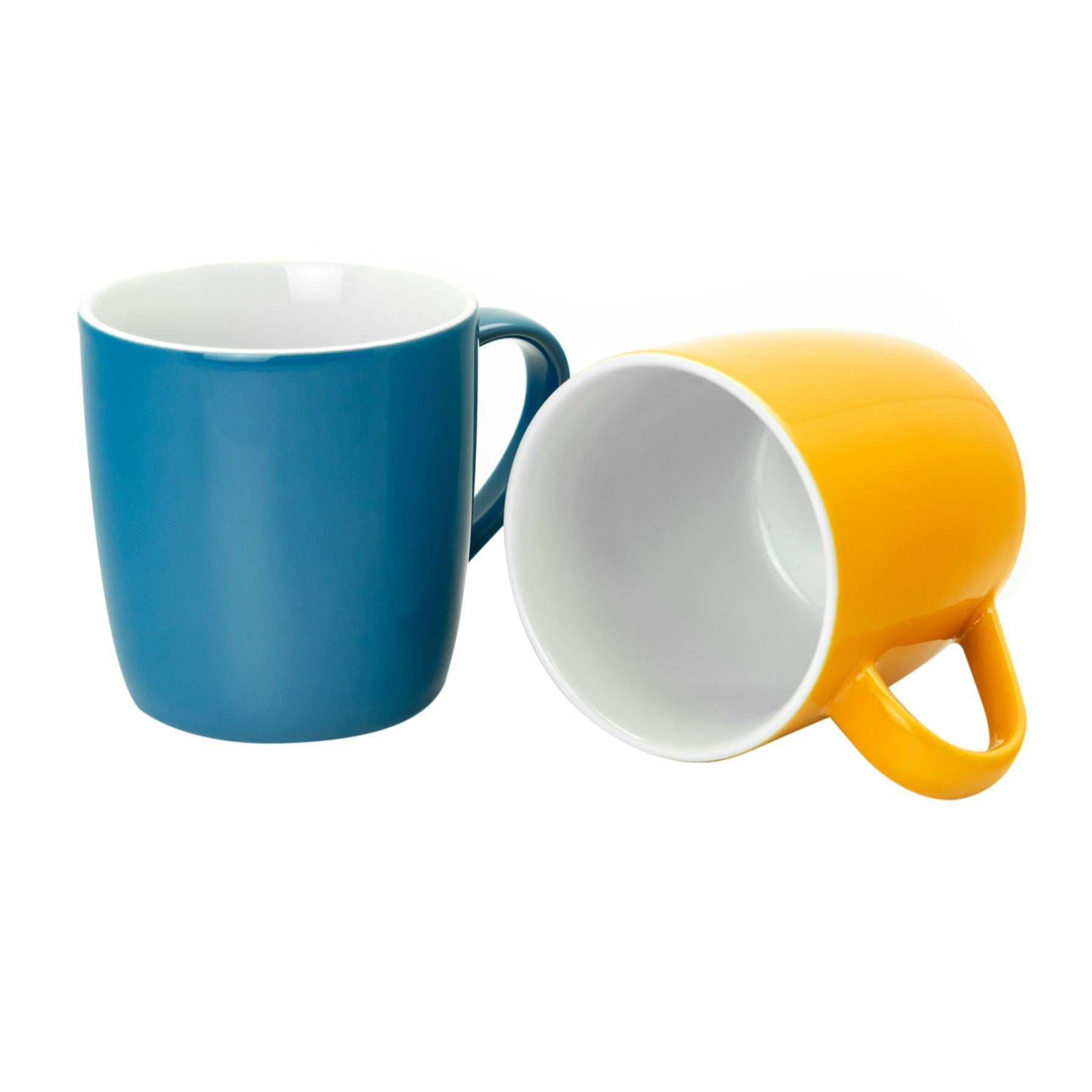 350ml Contemporary Coffee Mugs - Two Colours - Pack of Six