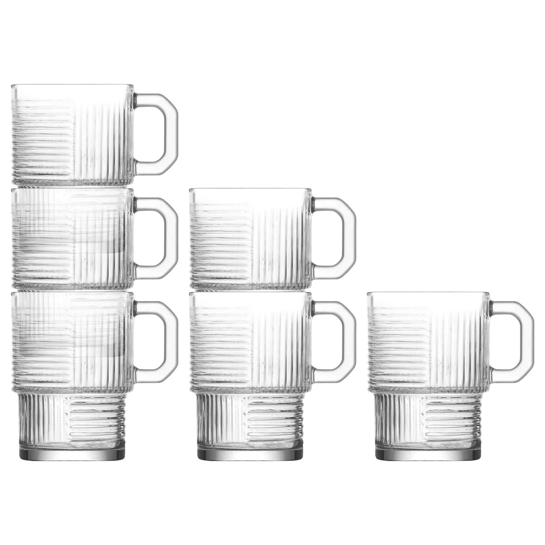 270ml Helen Stacking Glass Coffee Cups - Pack of 6