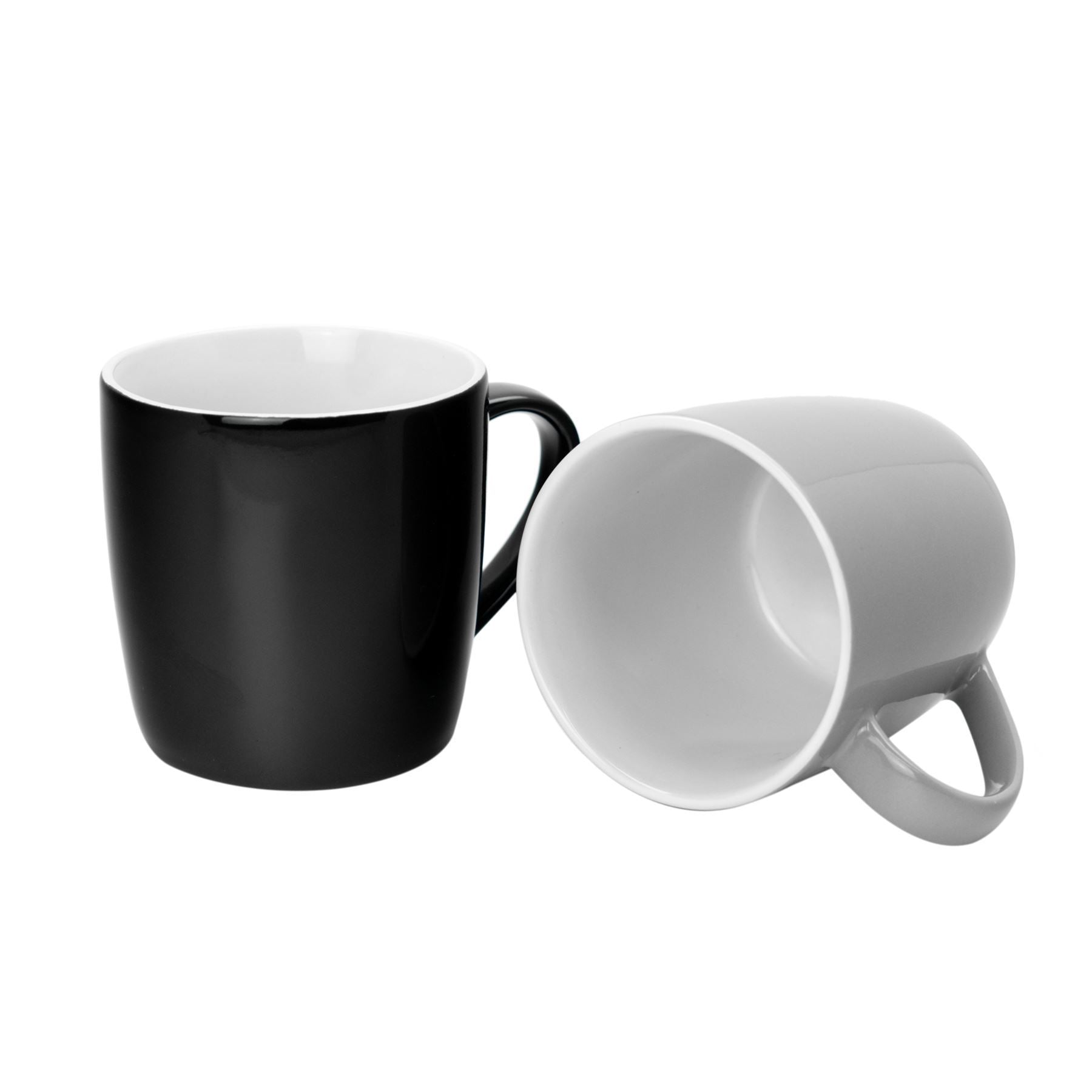 350ml Contemporary Coffee Mugs - Two Colours - Pack of Six