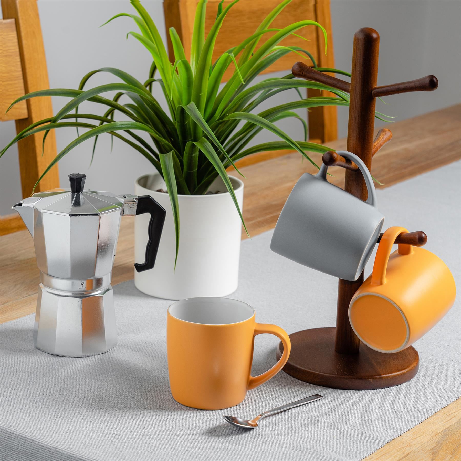 350ml Matt Coloured China Coffee Mugs - Pack of Six