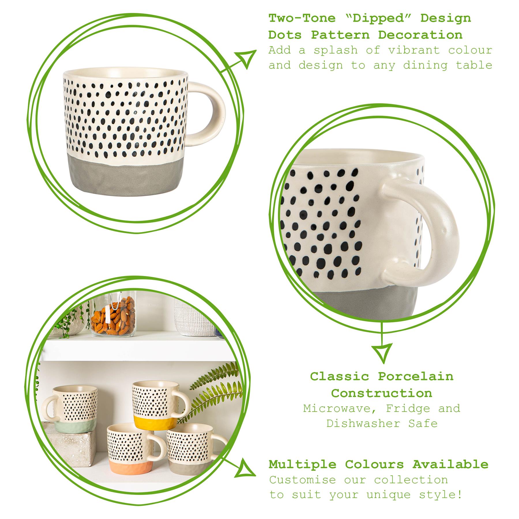 385ml Dipped Spot Stoneware Coffee Mug