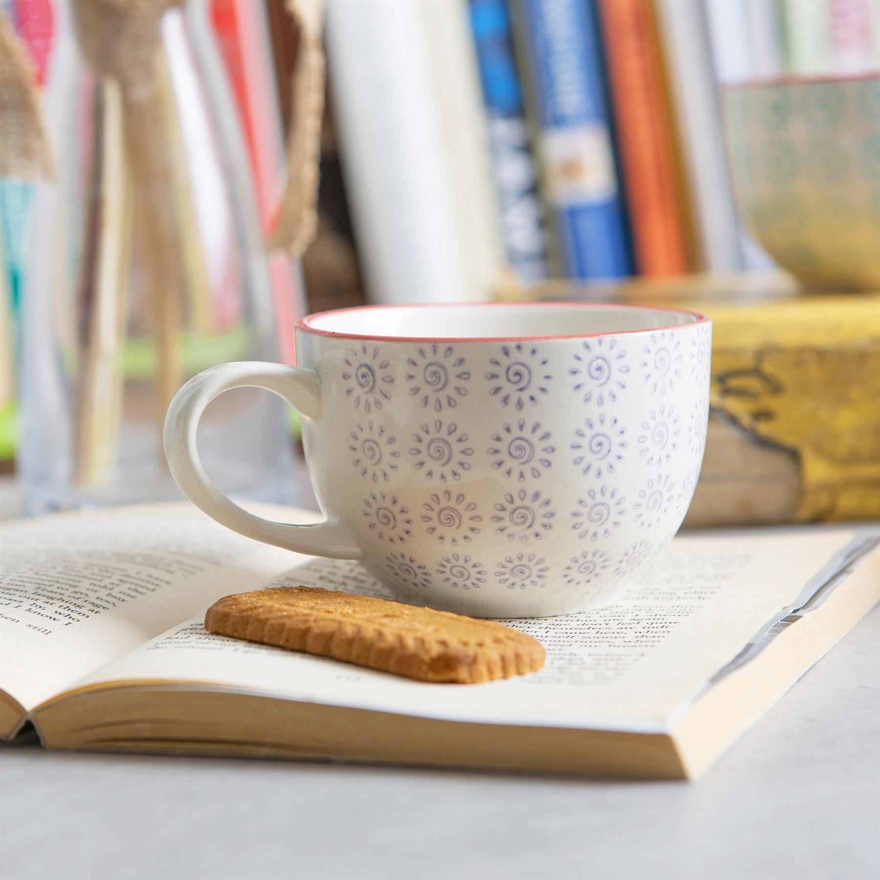 250ml Hand Printed Cappuccino & Tea Cups - Pack of Six