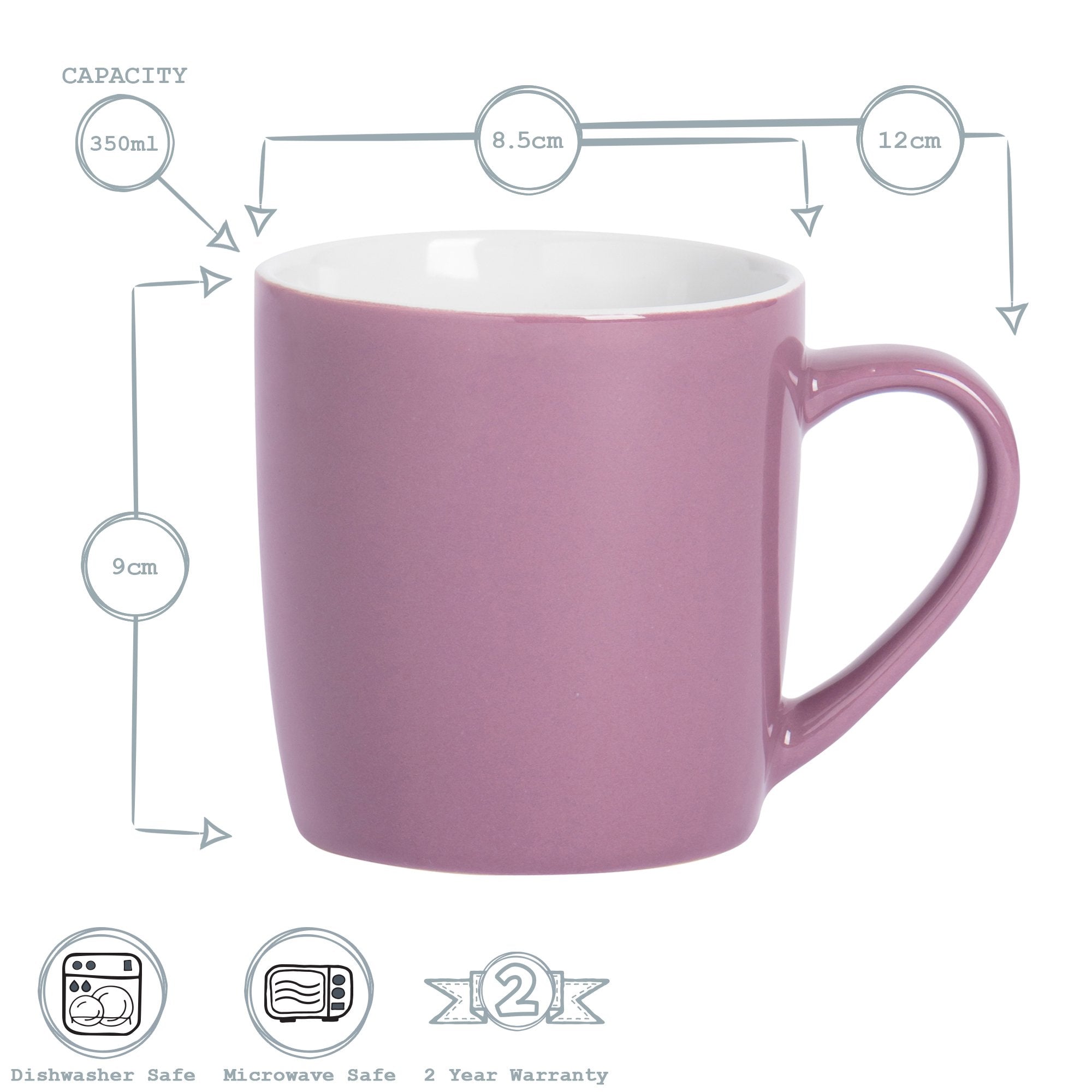 350ml Coloured Coffee Mug