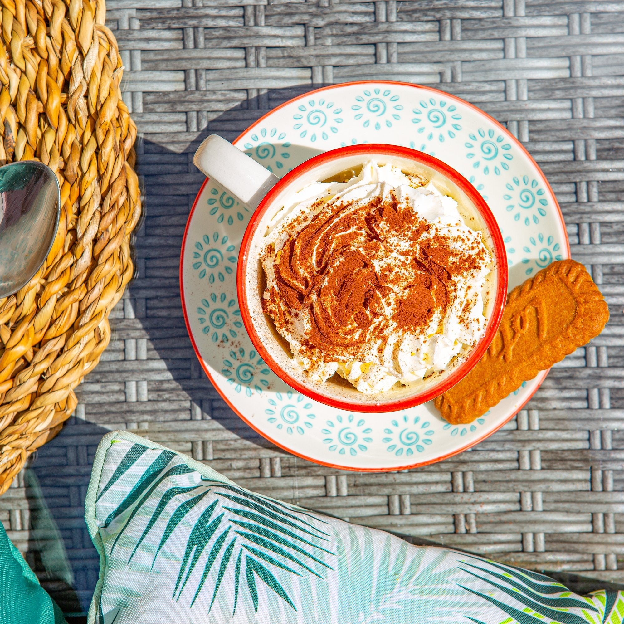 250ml Hand Printed Cappuccino Cups & Saucers - Pack of Six