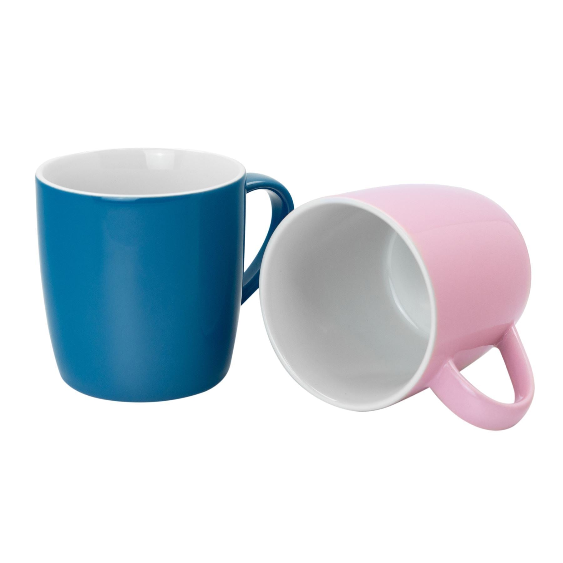 350ml Contemporary Coffee Mugs - Two Colours - Pack of Six