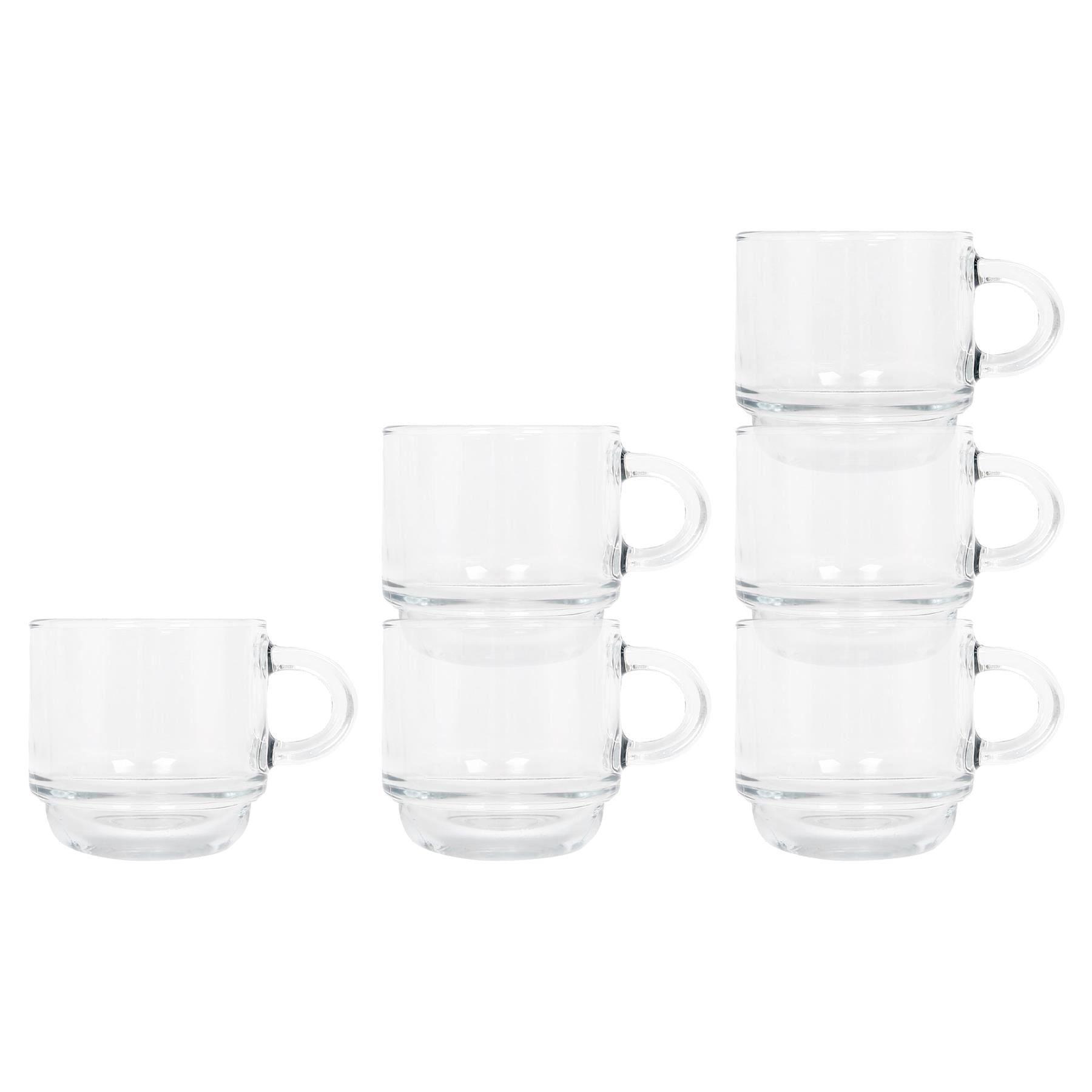 90ml Cozy Stacking Glass Espresso Cups - Pack of Six