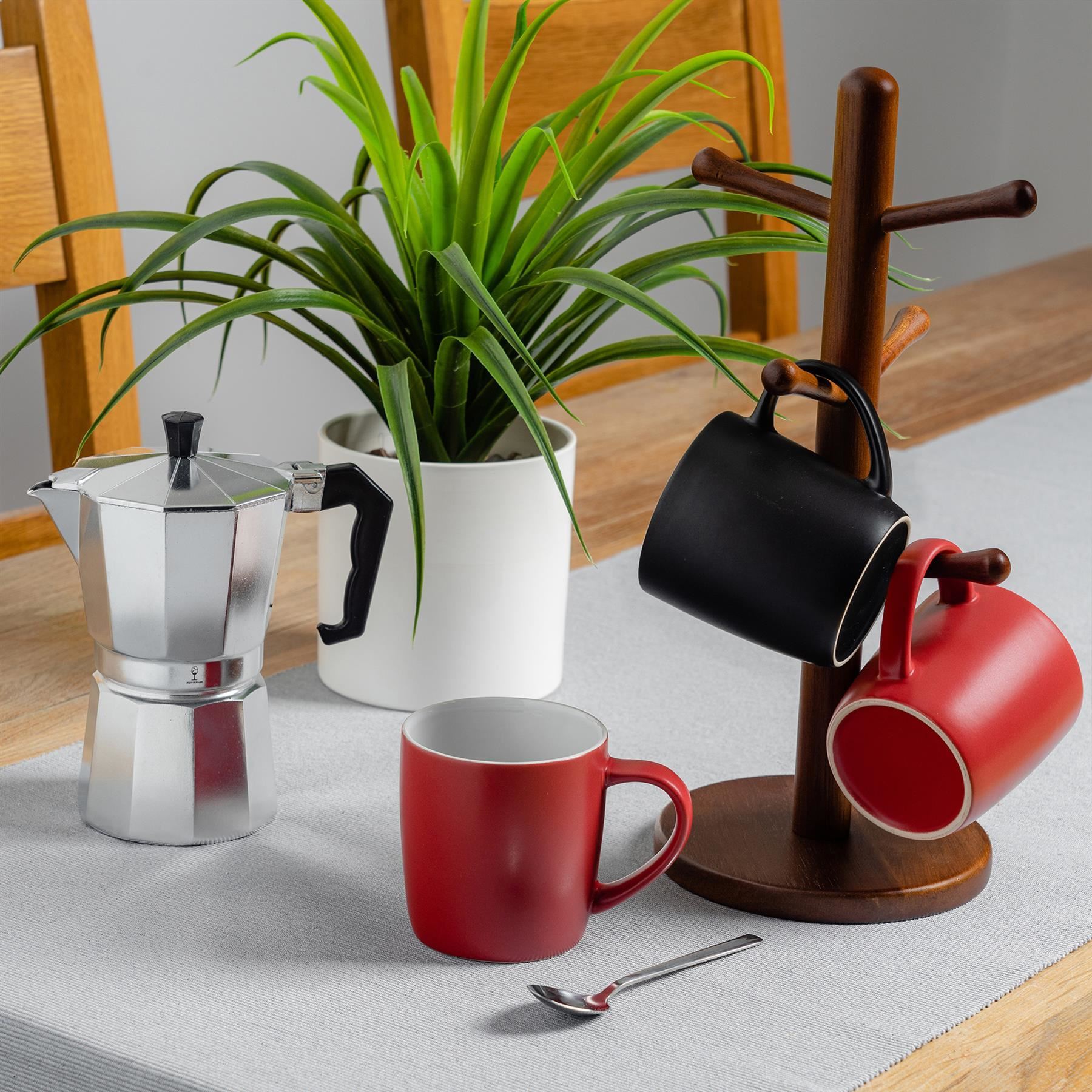 350ml Matt Coloured China Coffee Mugs - Pack of Six