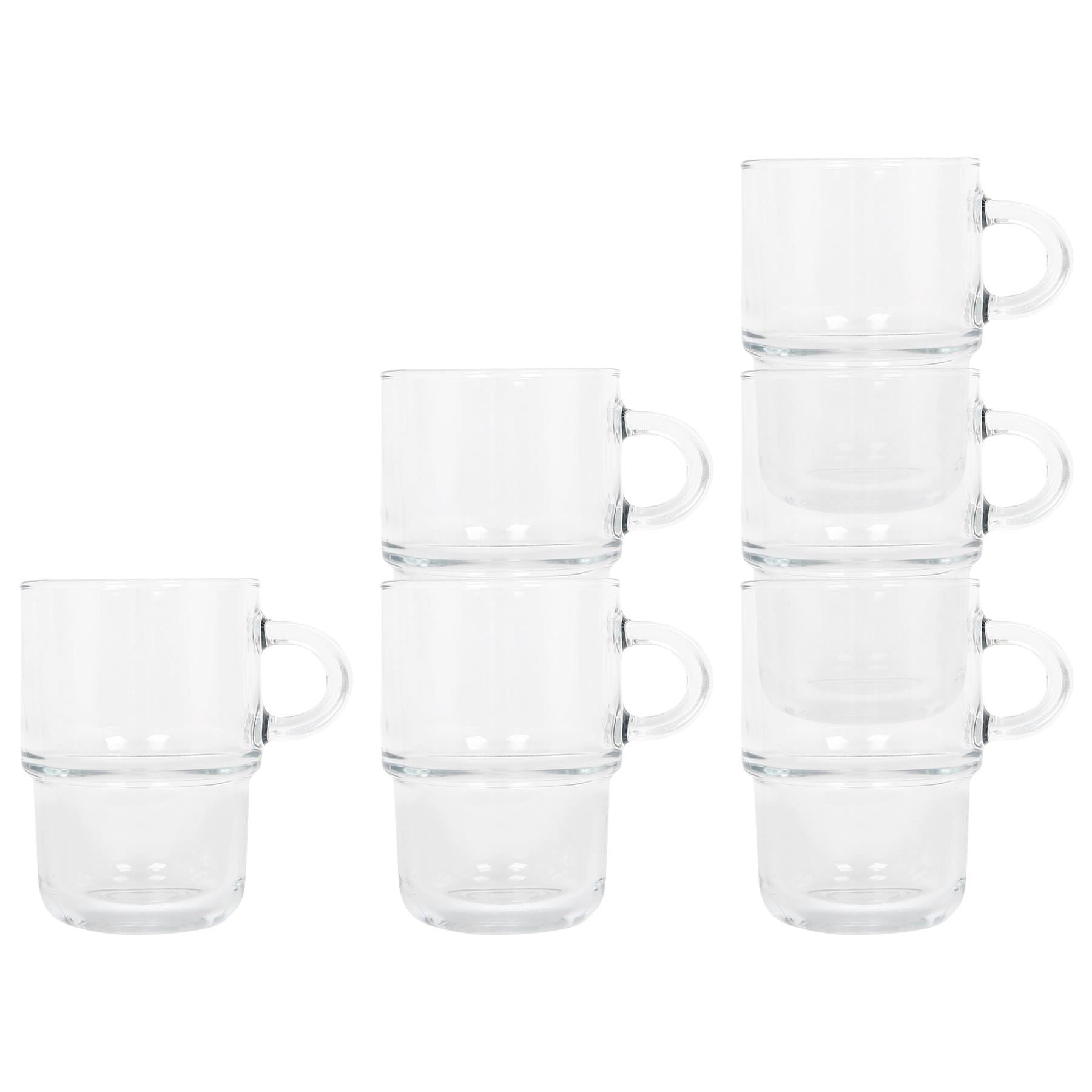 350ml Cozy Stacking Glass Coffee Cups - Pack of Six