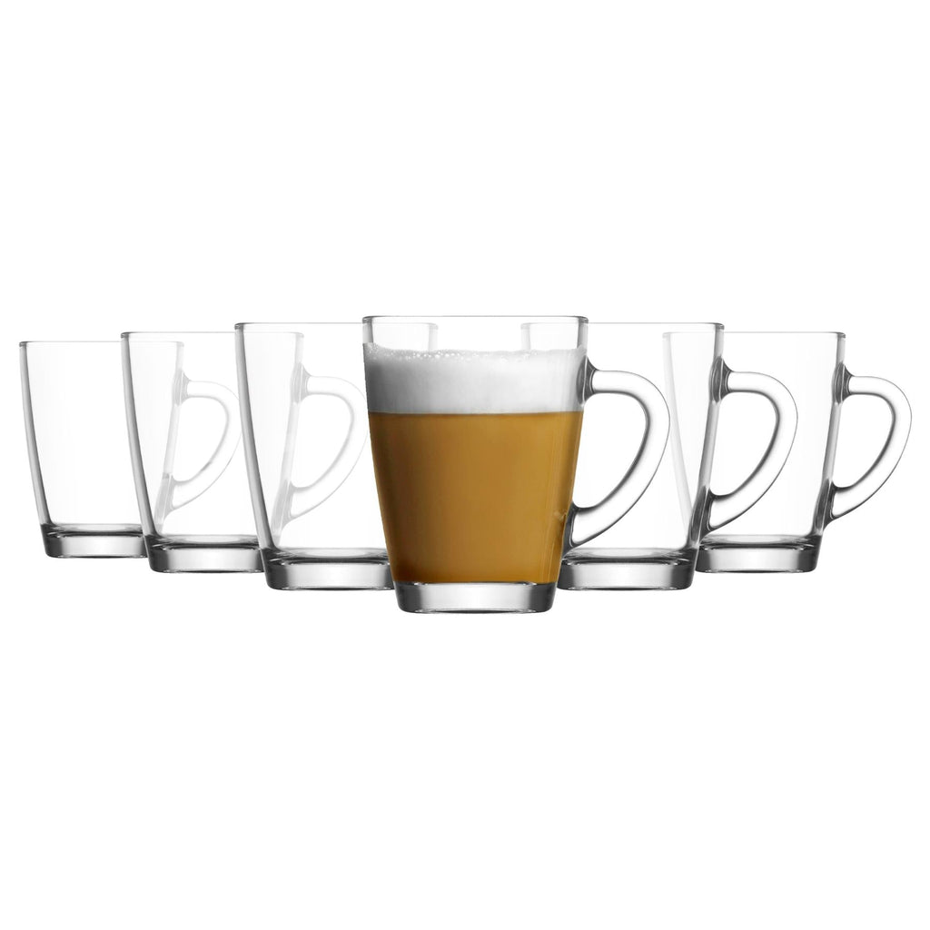 300ml Vega Glass Coffee Mugs - Pack of Six