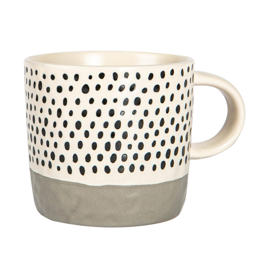 385ml Dipped Spot Stoneware Coffee Mugs - Pack of 6