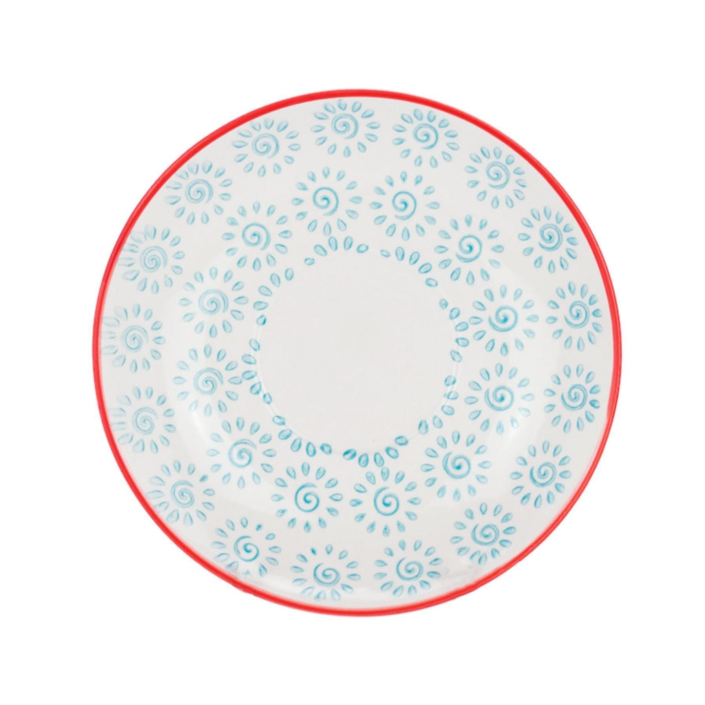 14.5cm Hand Printed China Cappuccino Saucers - Pack of Six