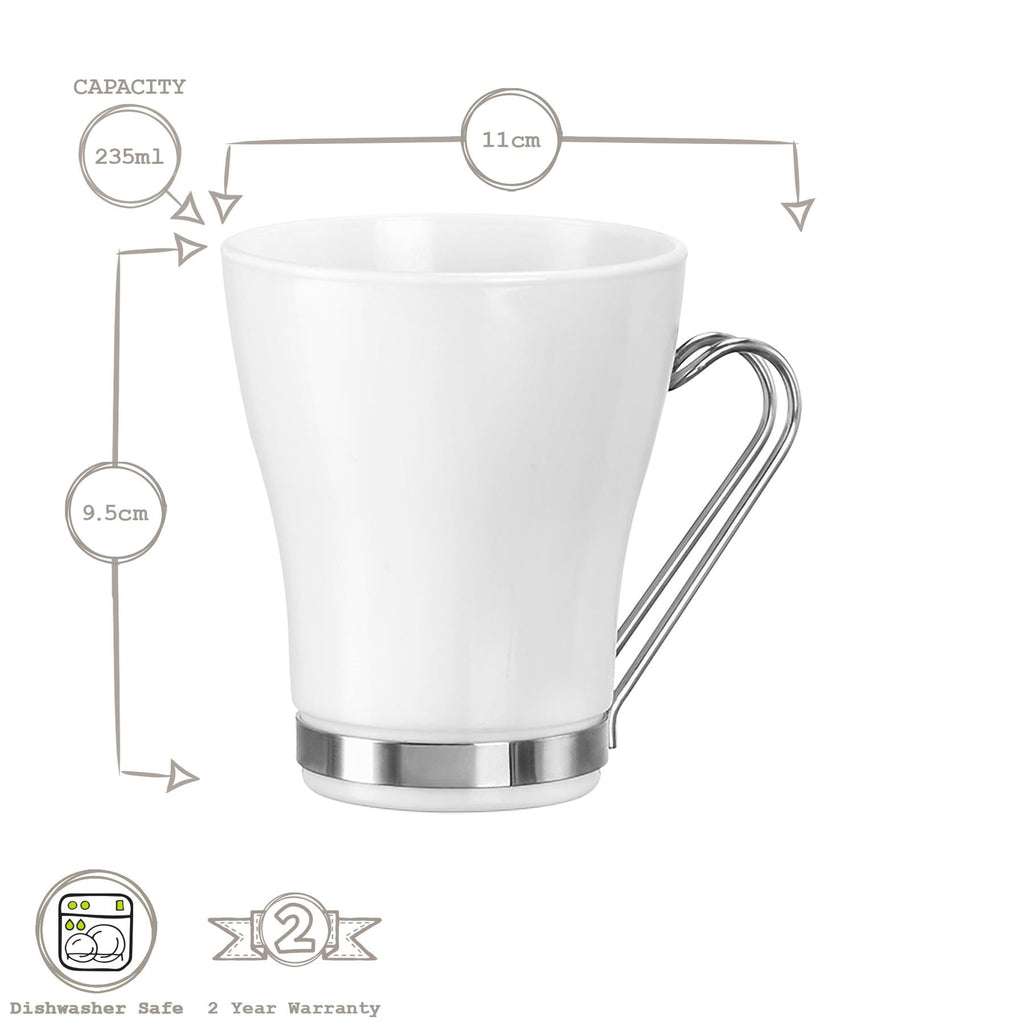 235ml Aromateca Oslo White Glass Coffee Cups - Pack of Four