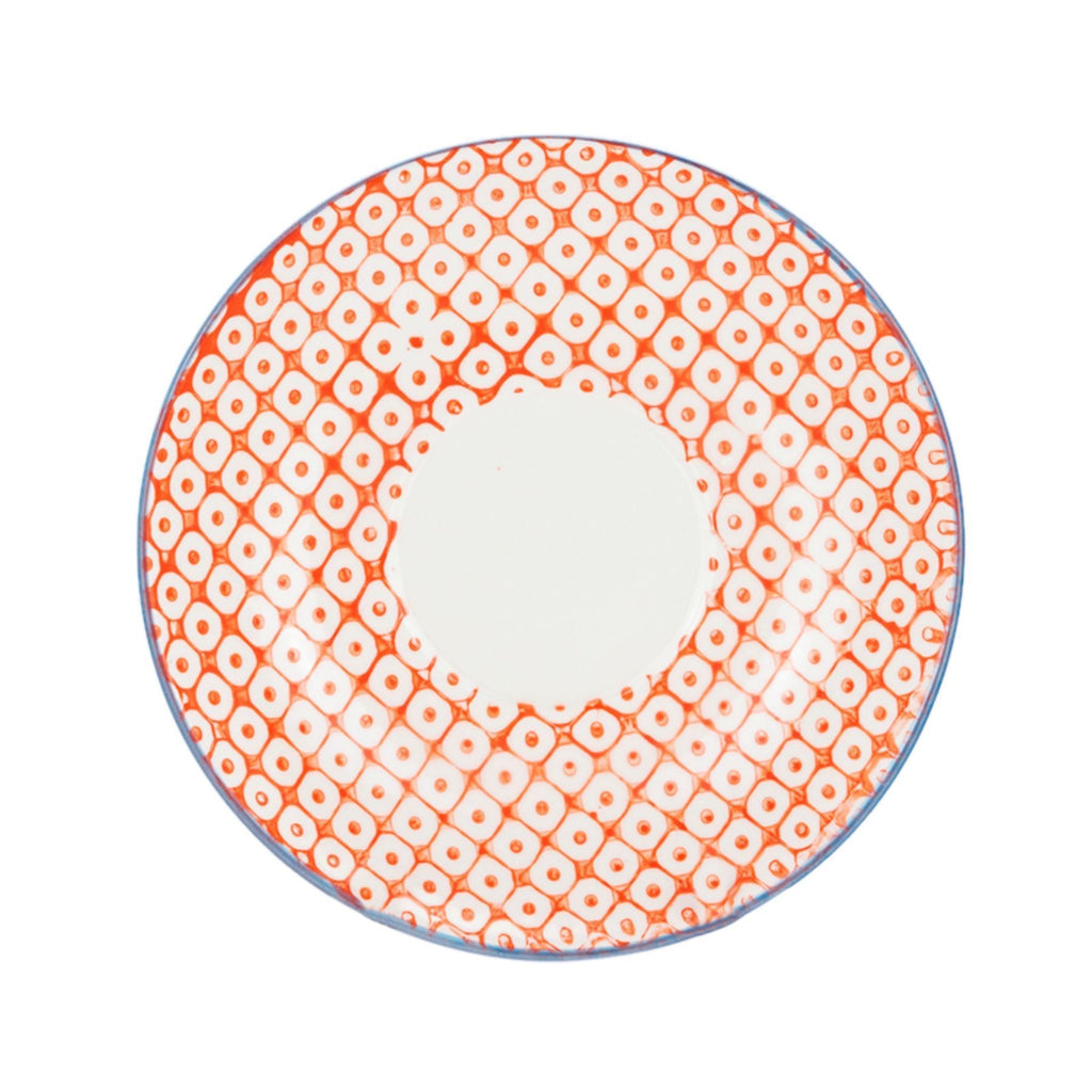 14.5cm Hand Printed China Cappuccino Saucers - Pack of Six