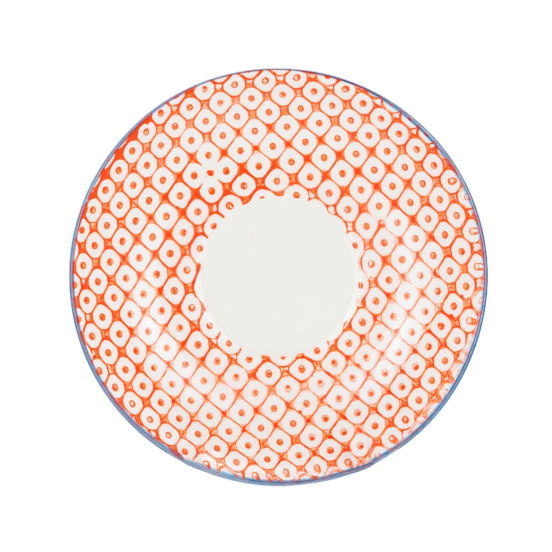 14.5cm Hand Printed China Cappuccino Saucers - Pack of Six