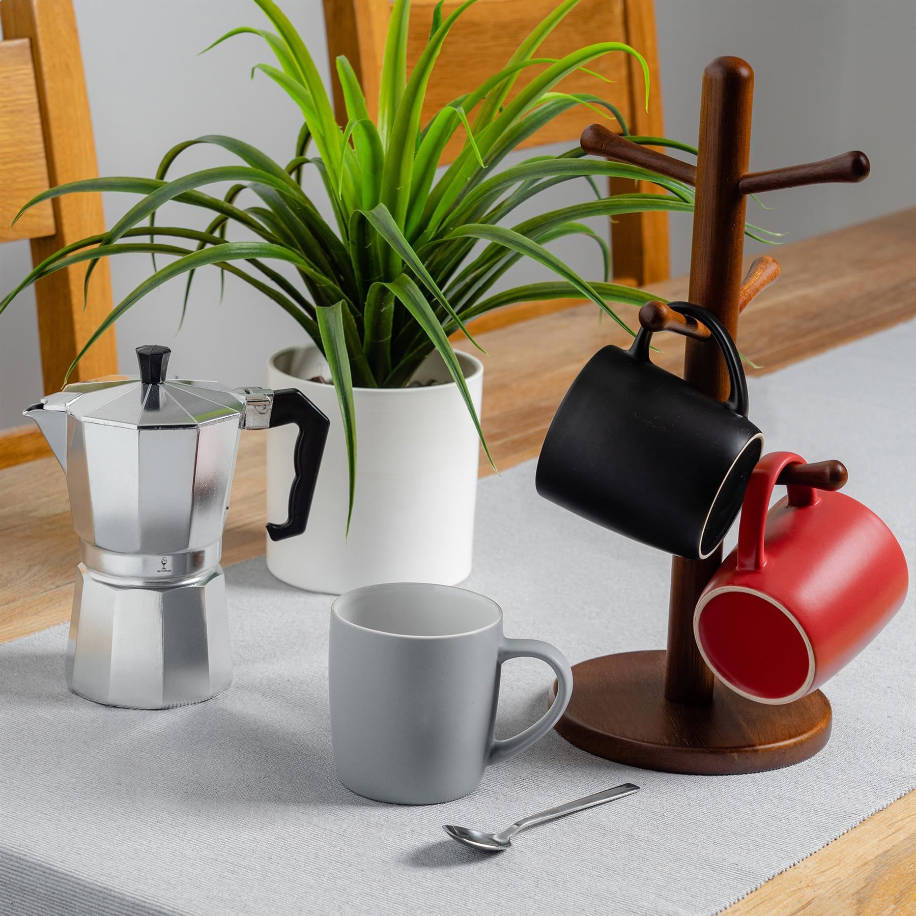 350ml Matt Coloured China Coffee Mugs - Pack of Six