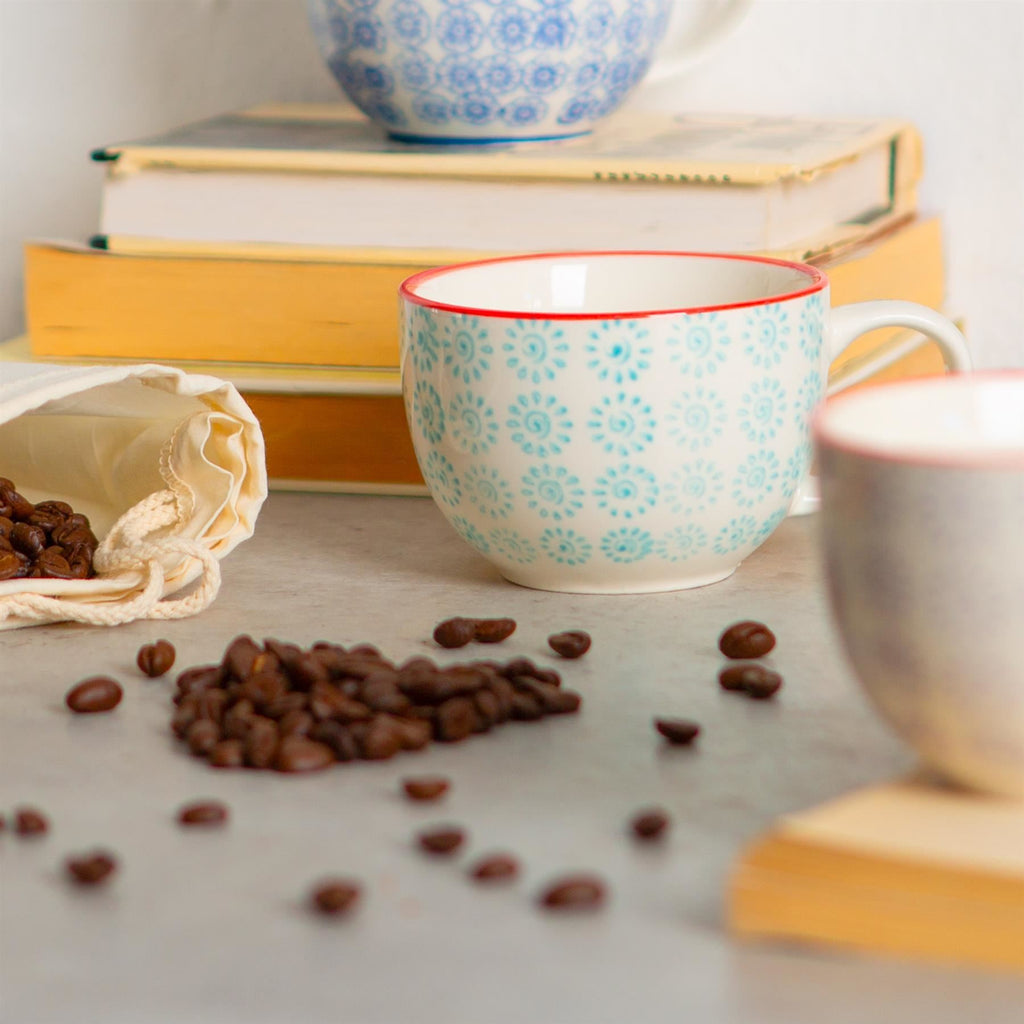 250ml Hand Printed Cappuccino & Tea Cups - Pack of Six