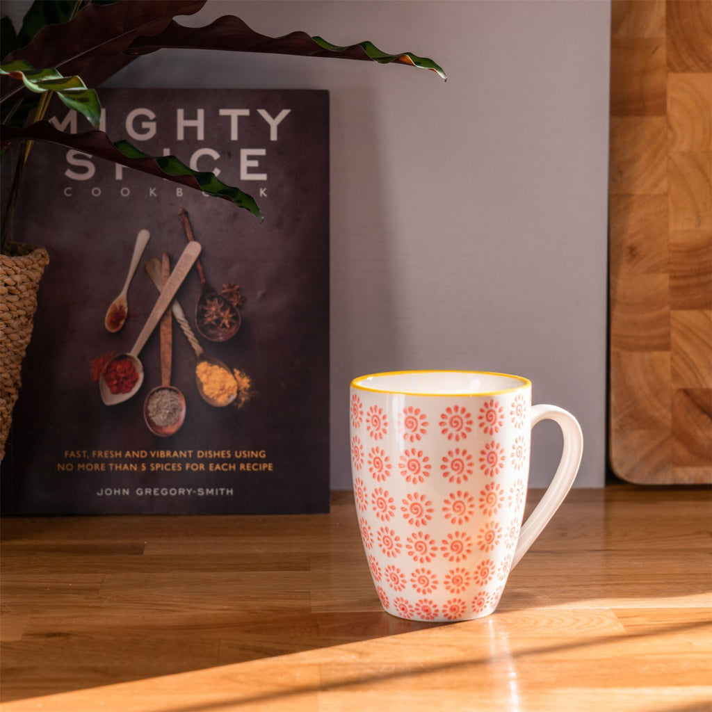 360ml Hand Printed China Coffee Mug