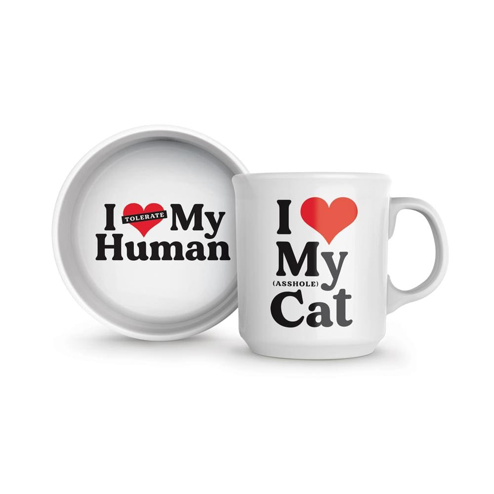 CERAMIC MUG + CAT BOWL SET