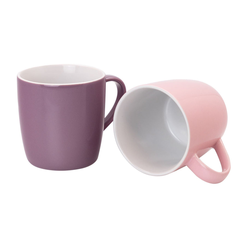 350ml Contemporary Coffee Mugs - Two Colours - Pack of Six