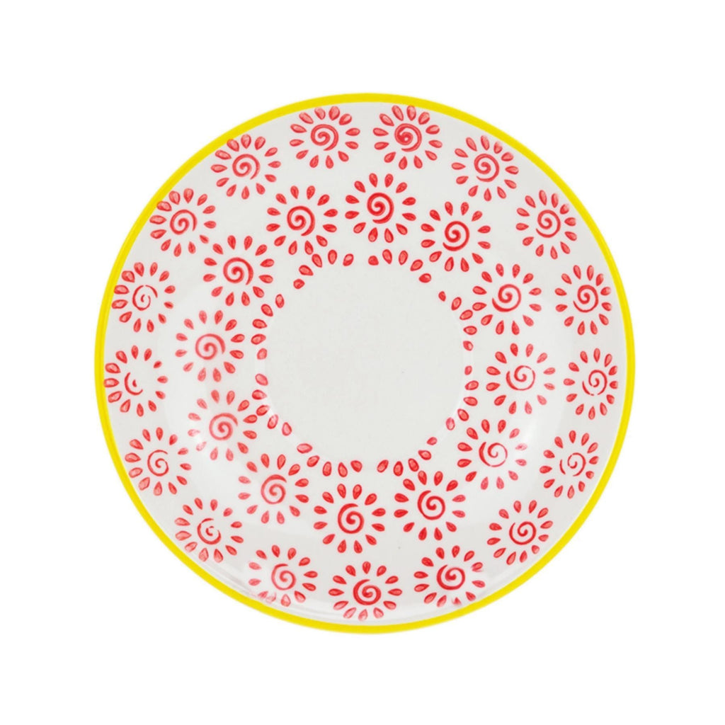 14.5cm Hand Printed China Cappuccino Saucers - Pack of Six