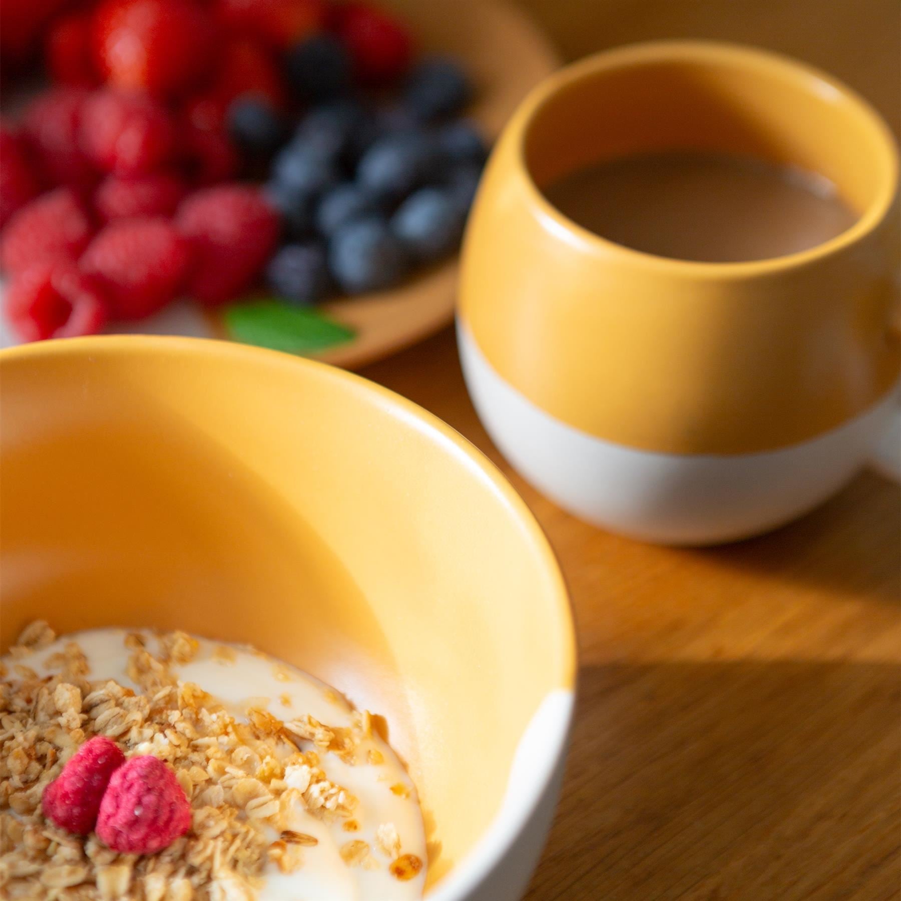 340ml Colour Block Sphere Stoneware Mugs - Navy - Pack of 4