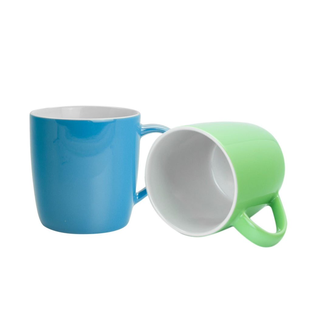 350ml Contemporary Coffee Mugs - Two Colours - Pack of Six