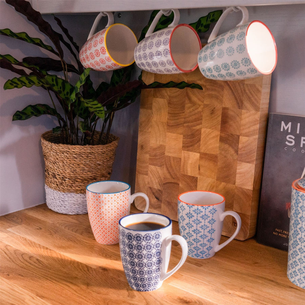 360ml Hand Printed China Coffee Mug