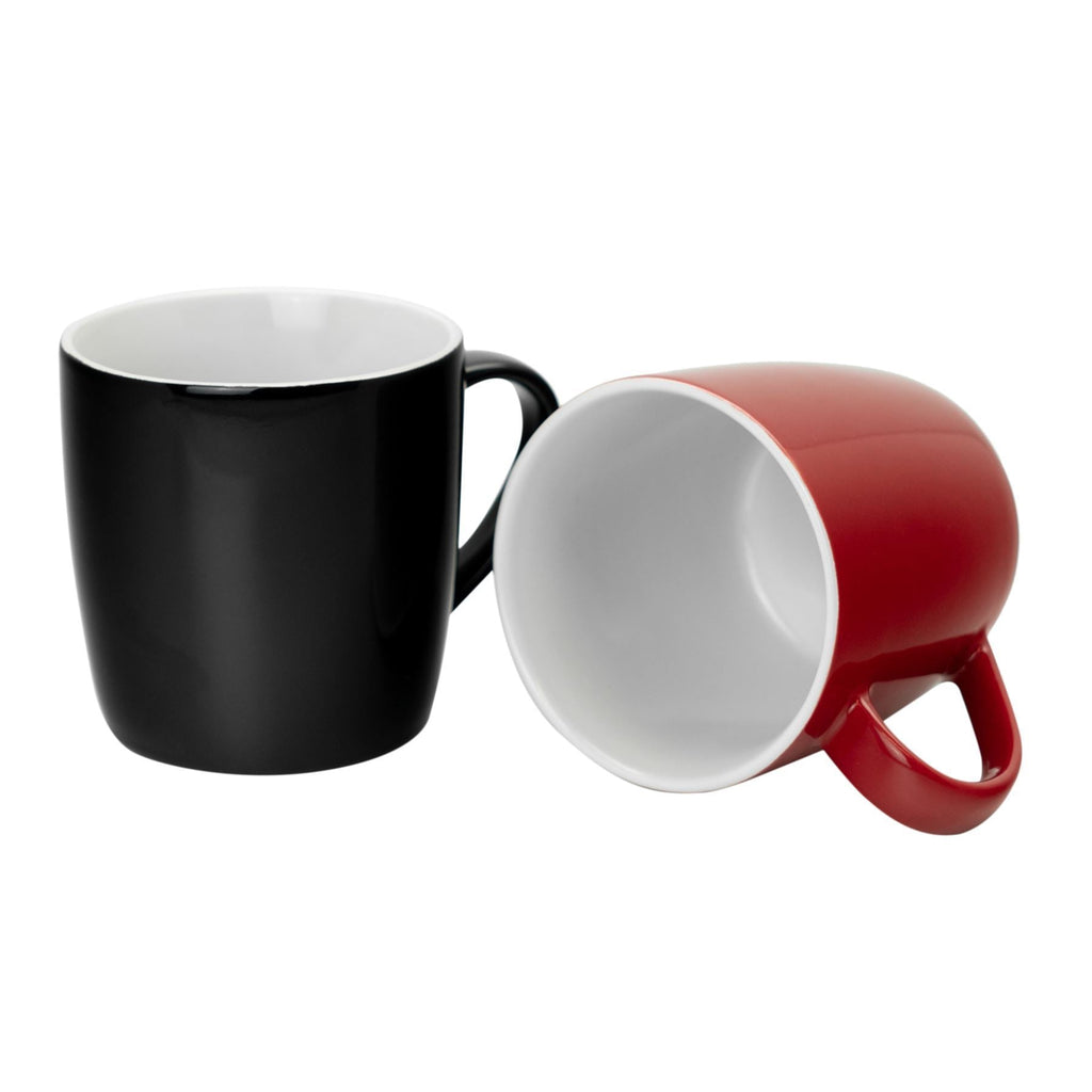 350ml Contemporary Coffee Mugs - Two Colours - Pack of Six