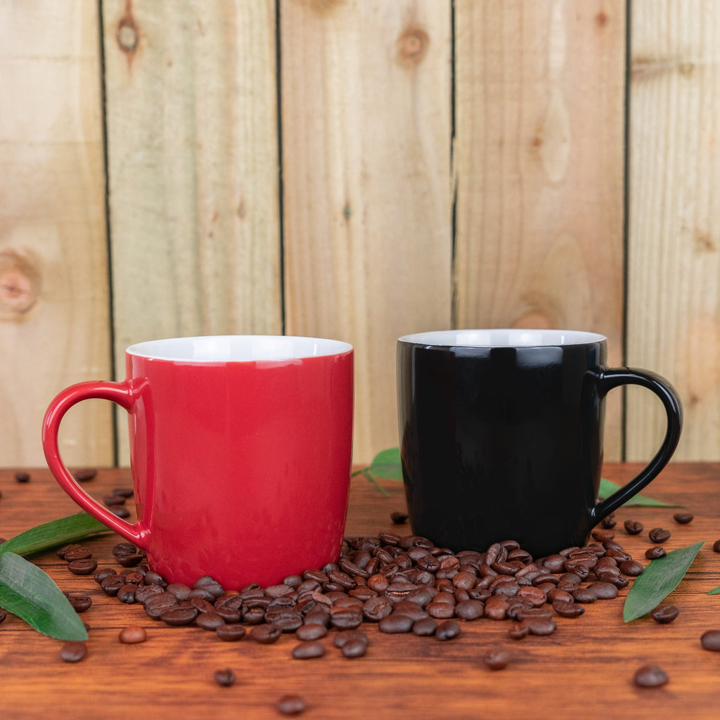 350ml Contemporary Coffee Mugs - Multicoloured - Pack of Six