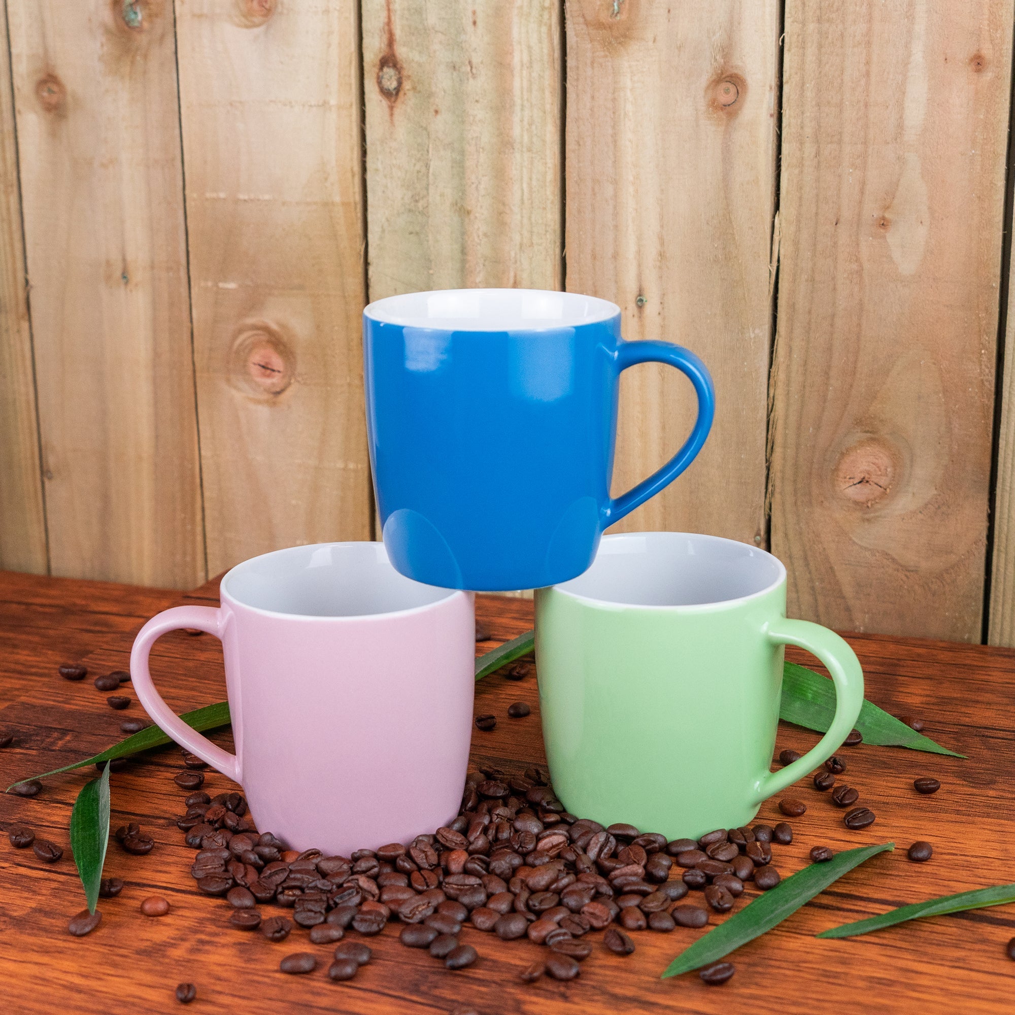 350ml Contemporary Coffee Mugs - Multicoloured - Pack of Six