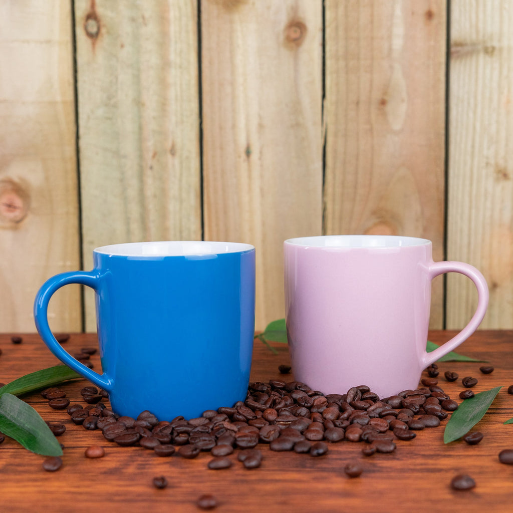 350ml Contemporary Coffee Mugs - Multicoloured - Pack of Six