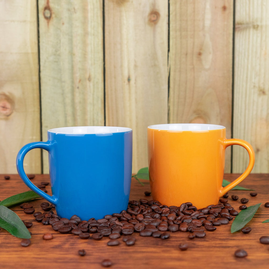 350ml Contemporary Coffee Mugs - Multicoloured - Pack of Six