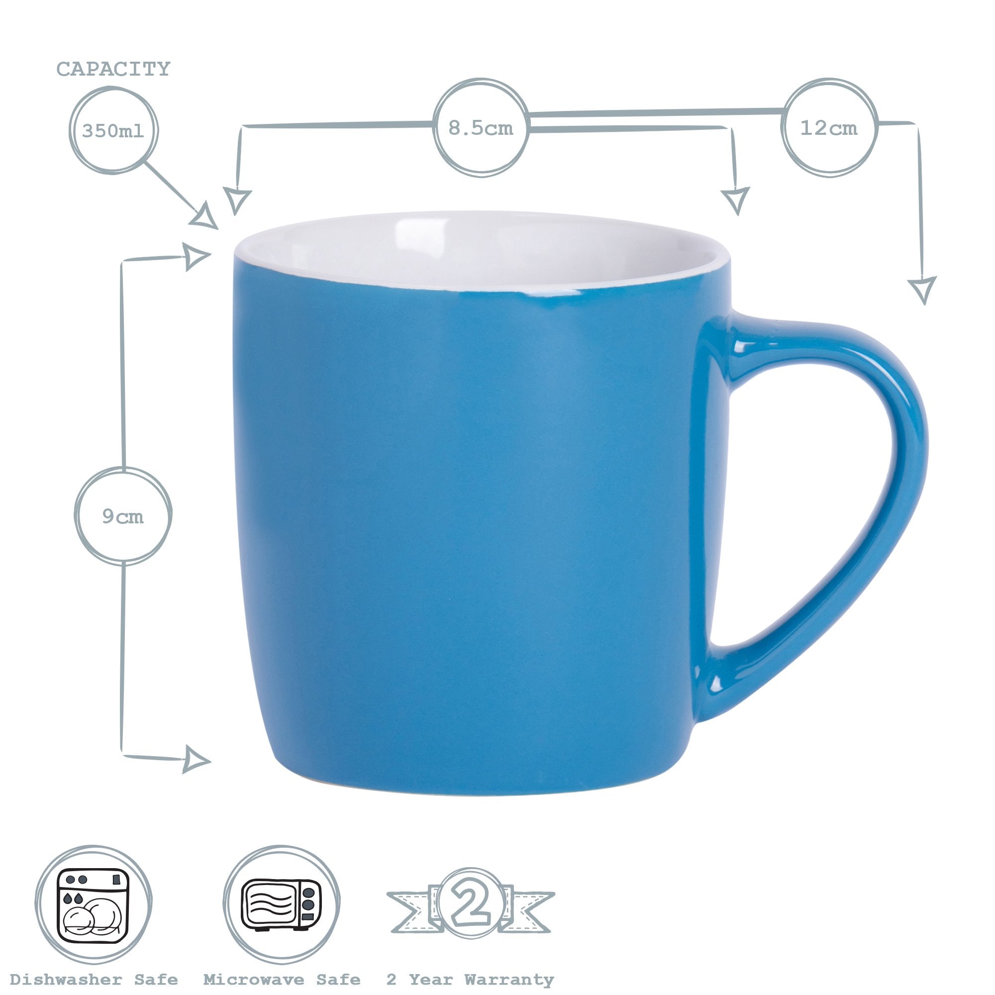 350ml Coloured Coffee Mug