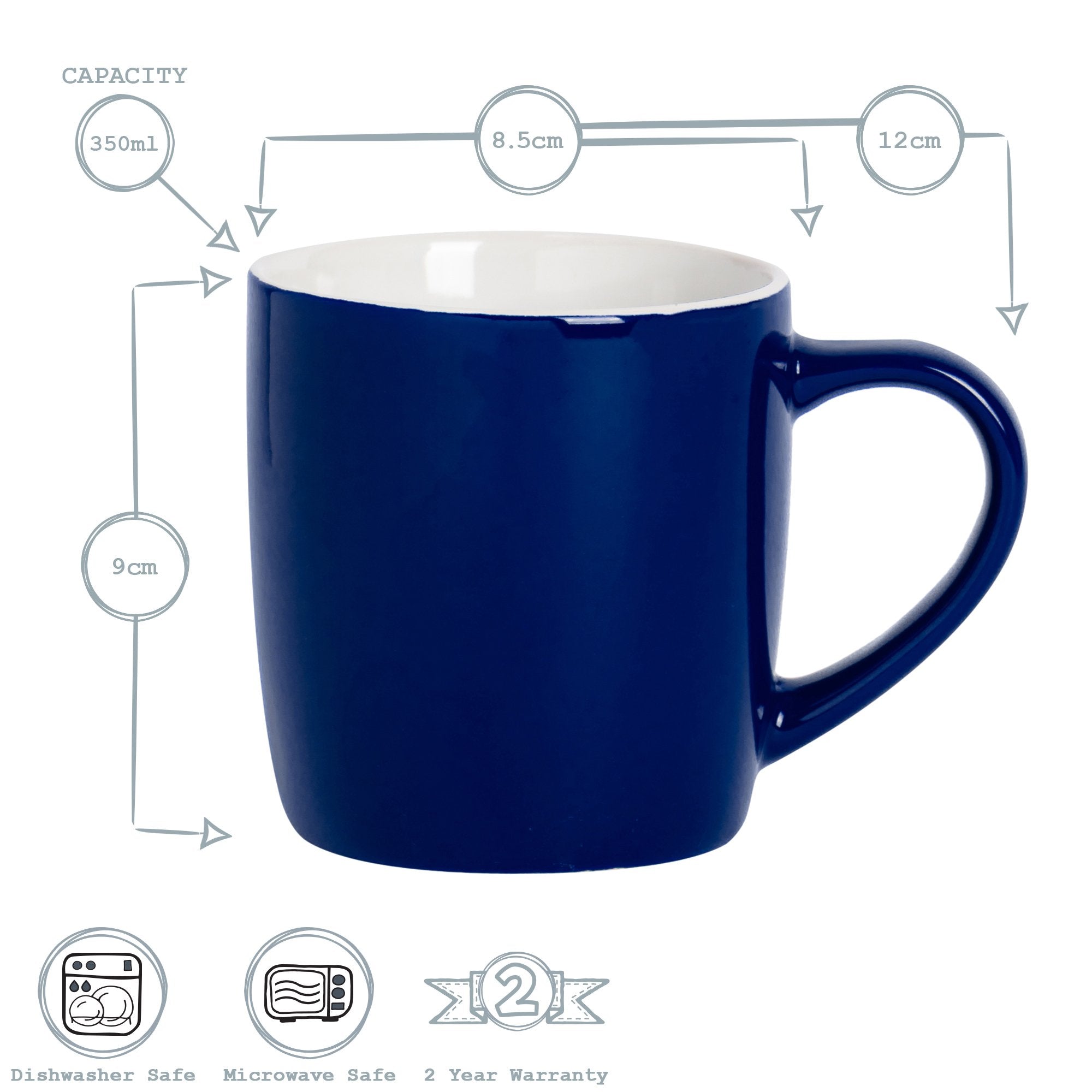 350ml Coloured Coffee Mug