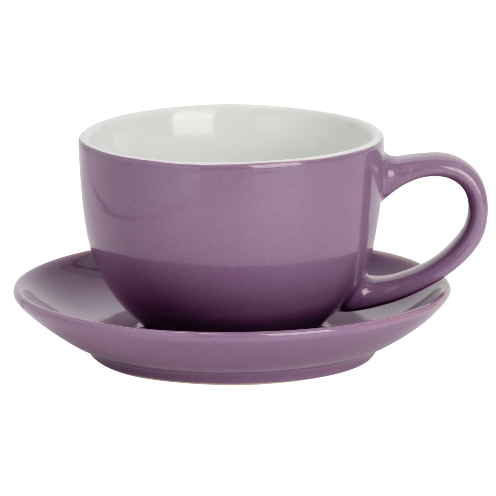 250ml Coloured China Cappuccino Cup & Saucer Set