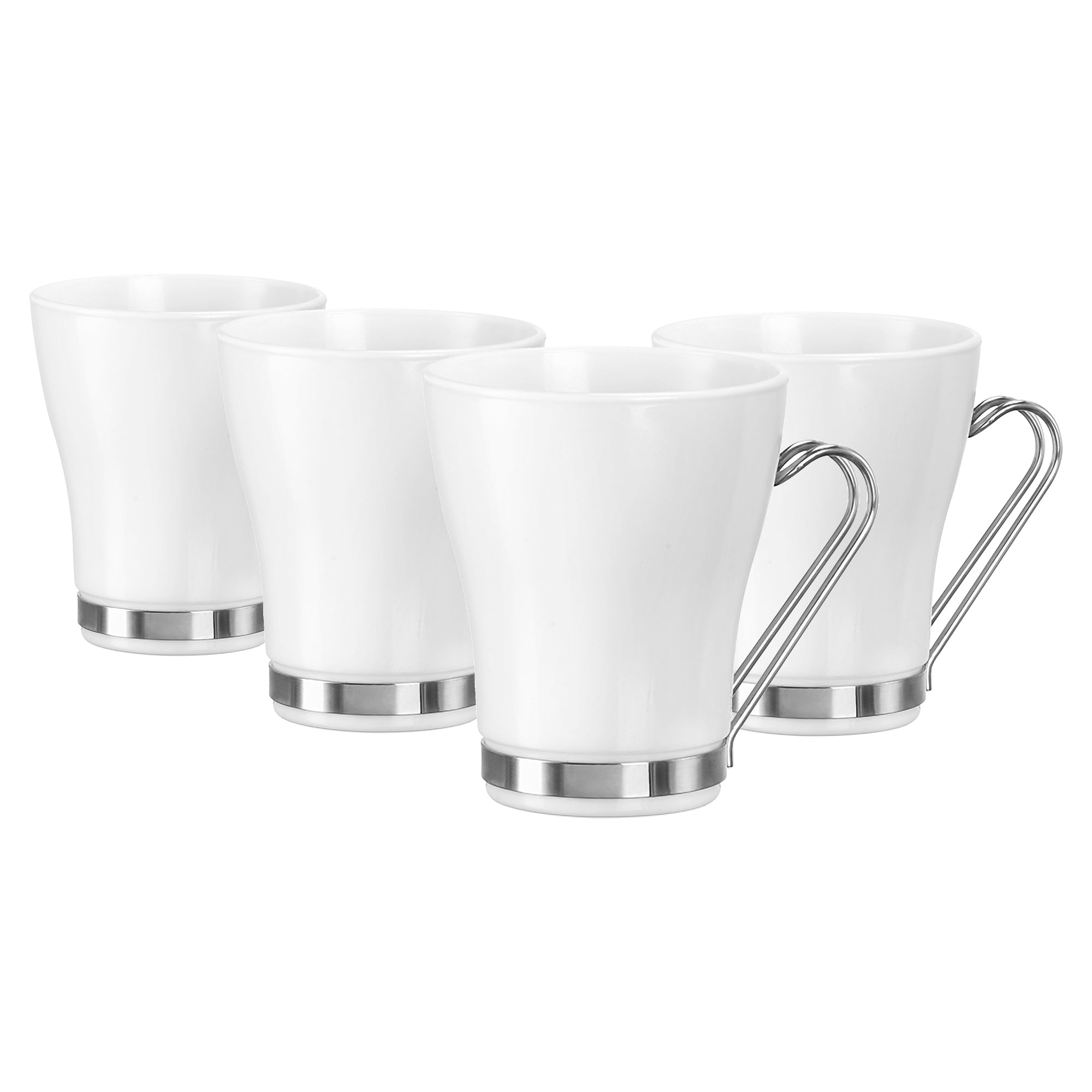 235ml Aromateca Oslo White Glass Coffee Cups - Pack of Four