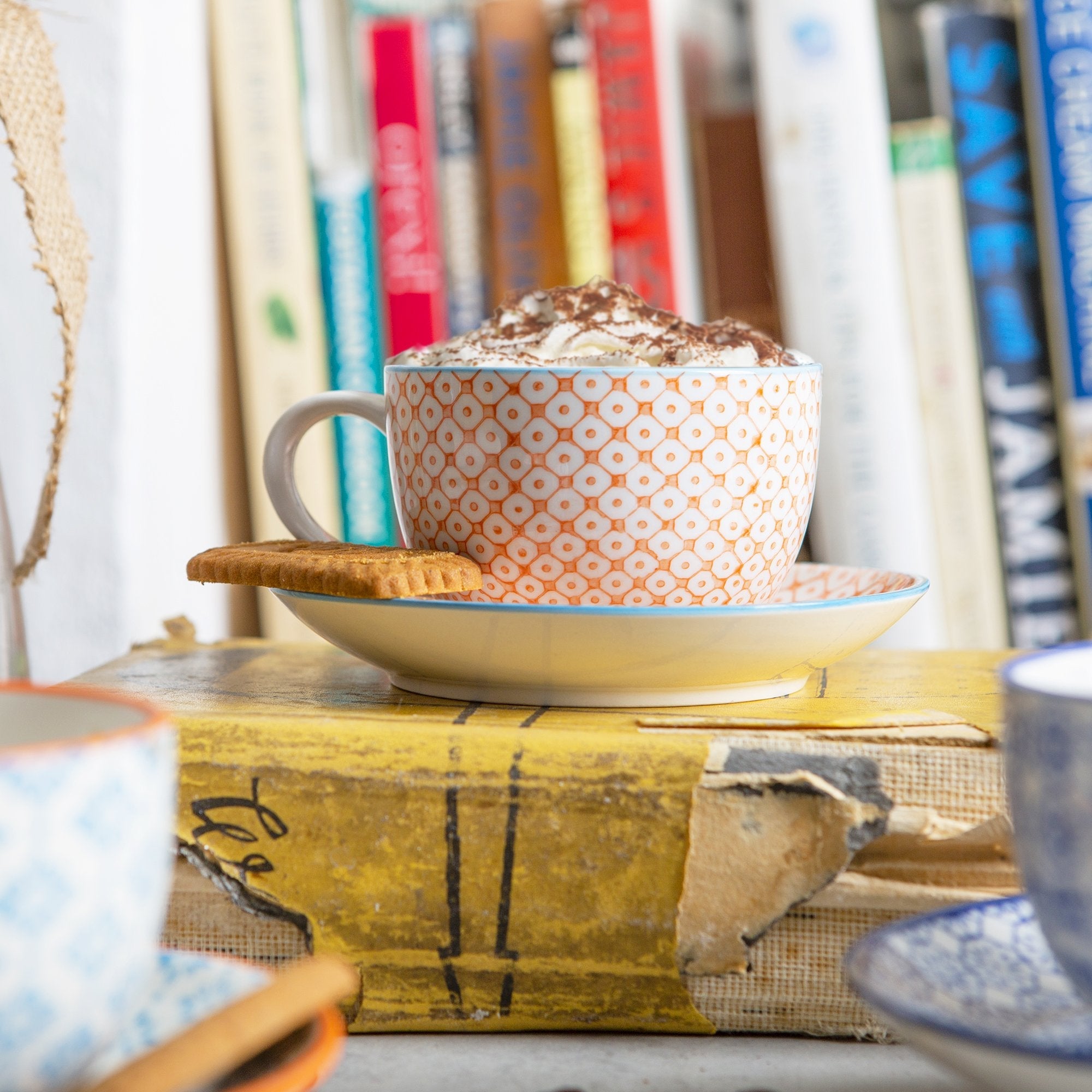 250ml Hand Printed Cappuccino & Tea Cups - Pack of Six