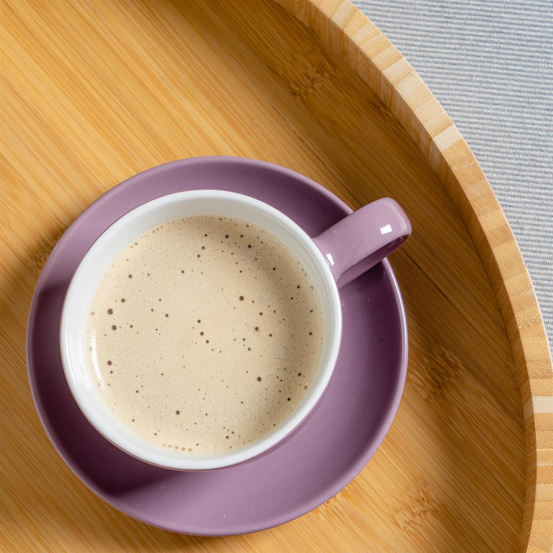 250ml Coloured China Cappuccino Cup & Saucer Set