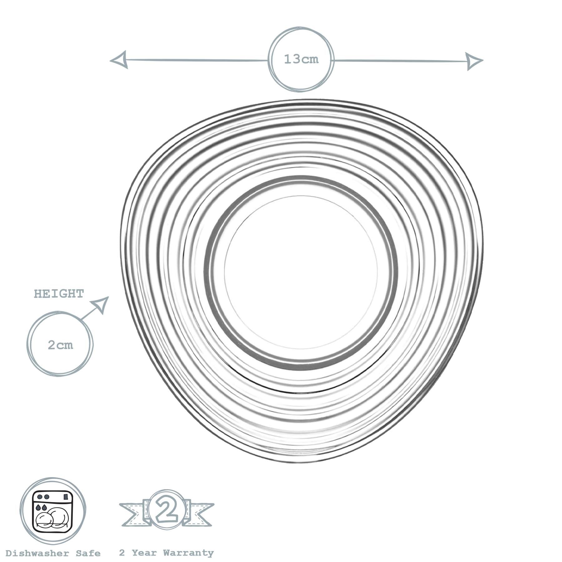 140ml Derin Turkish Glass Tea Cups & Saucers - Six Sets