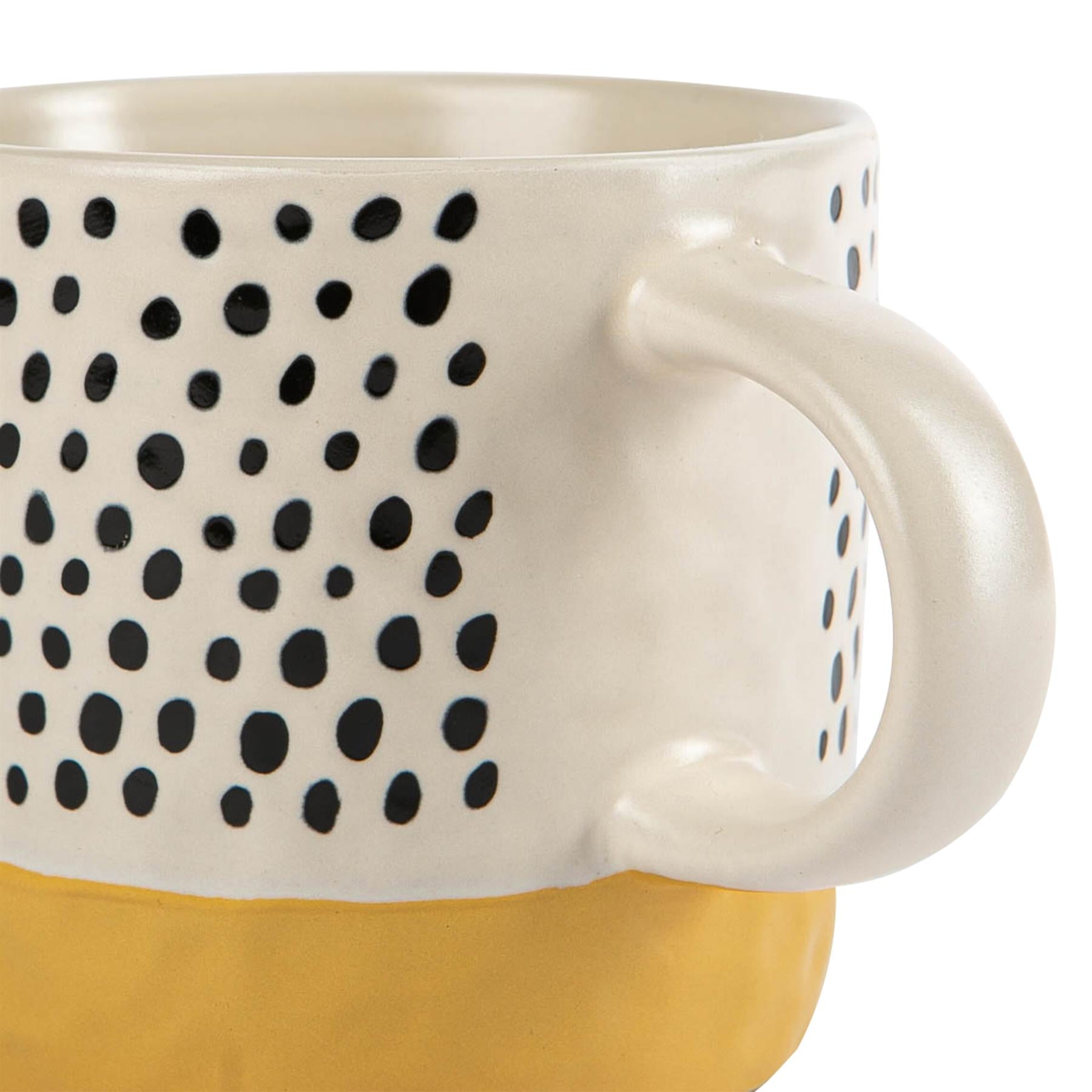 385ml Dipped Spot Stoneware Coffee Mug