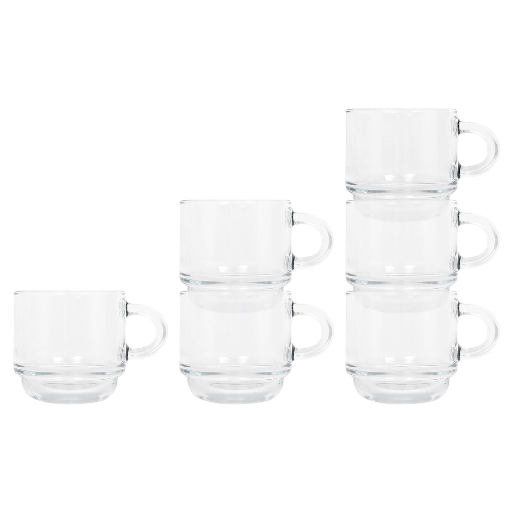 90ml Cozy Stacking Glass Espresso Cups - Pack of Six