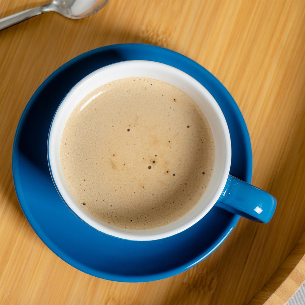 250ml Coloured Cappuccino Cups & Saucers - Pack of Six