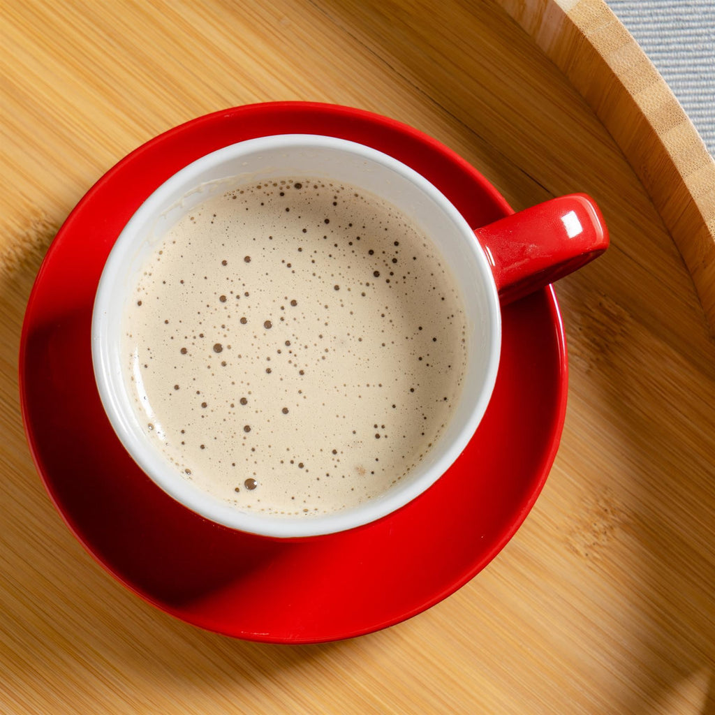 250ml Coloured Cappuccino Cups & Saucers - Pack of Six