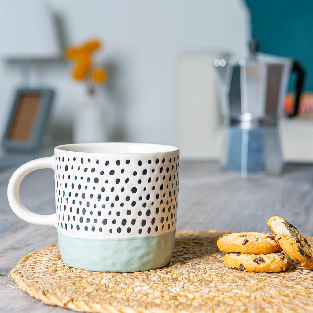 385ml Dipped Spot Stoneware Coffee Mug