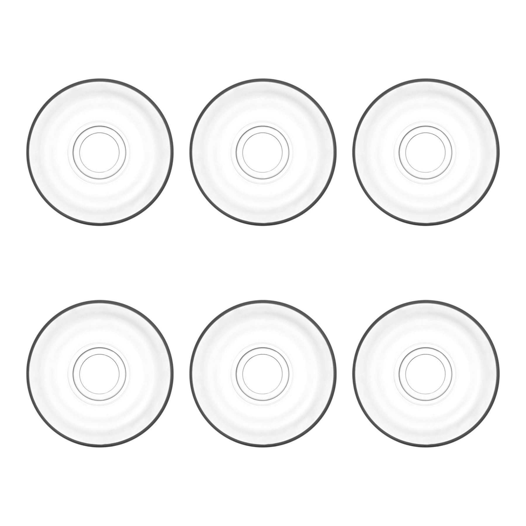 10cm Klasik Turkish Glass Tea Cup Saucers - Pack of Six