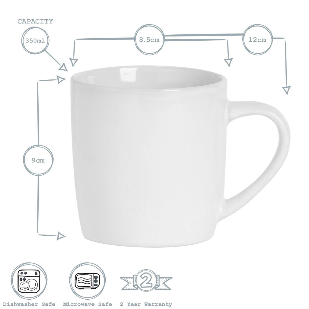 350ml Contemporary Coffee Mugs - Two Colours - Pack of Six